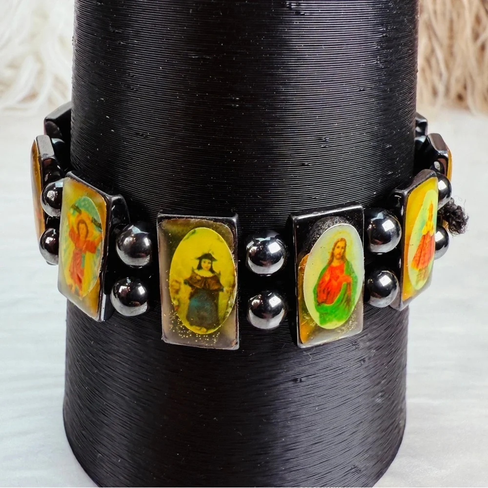 Vintage Religious Icon Stretch Bracelet